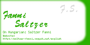 fanni saltzer business card